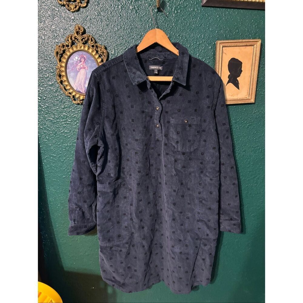 Toad And Co XL Cascadia Popover Cord Dress Blue